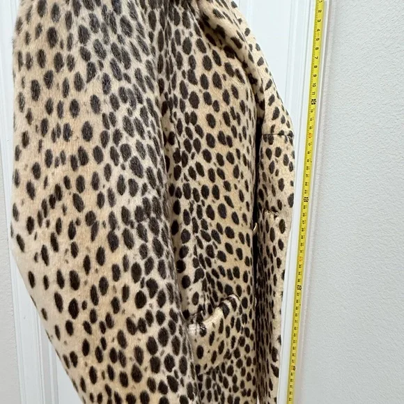 VINTAGE Faux Leopard Print Double-Breasted Women's Coat - Picture 7 of 10